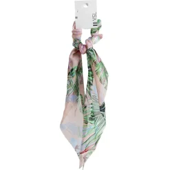 Gifi Beauté^Chouchou foulard rose motif tropical vert et bleu