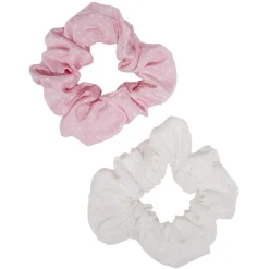 Gifi Beauté^Chouchou motif pois rose et blanc Ø10cm x2