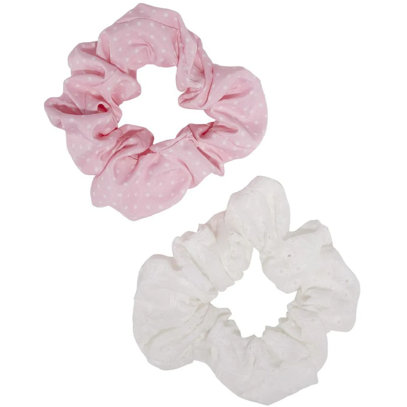 Gifi Beauté^Chouchou motif pois rose et blanc Ø10cm x2