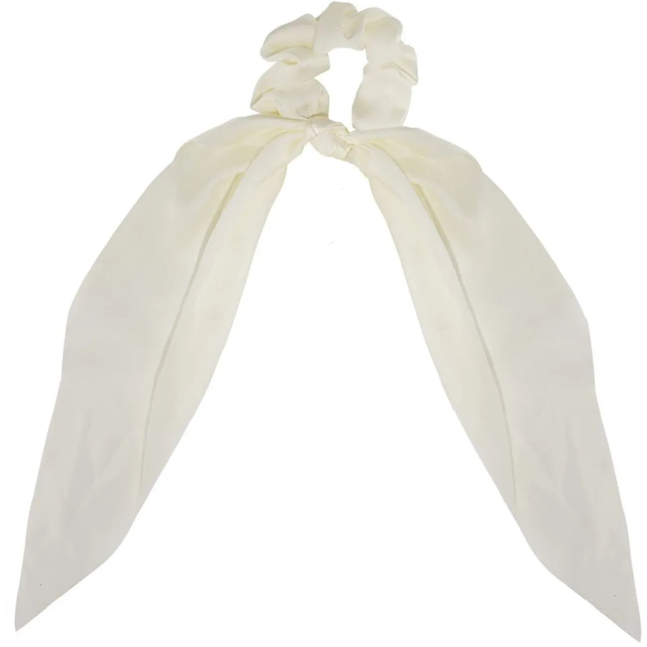 Gifi Beauté^Chouchou ruban long blanc ivoire effet satiné Ø7xL25cm