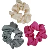 Gifi Beauté^Chouchou satiné ivoire/rose/gris uni Ø10cm x3