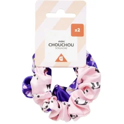 Gifi Beauté^Chouchou scrunchie imprimé licorne et panda x2