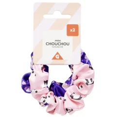 Gifi Beauté^Chouchou scrunchie imprimé licorne et panda x2