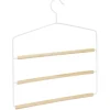 Gifi Rangement|Cintre à pantalon 3 niveaux bois et acier blanc 35x35cm