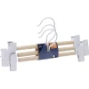 Gifi Rangement|Cintre à pinces en bois naturel et blanc x3
