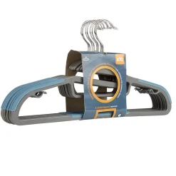 Gifi Rangement|Cintre antidérapant gris bleu x10