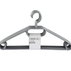 Gifi Rangement|Cintre en plastique gris aspect métal x10