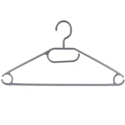 Gifi Rangement|Cintre en plastique gris aspect métal x10