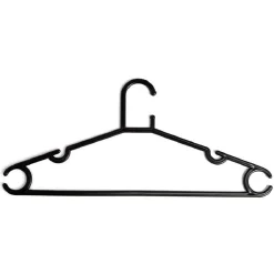 Gifi Rangement|Cintre en plastique Noir x5 - L38,5xH17cm