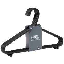 Gifi Rangement|Cintre noir pour vêtement enfant x10
