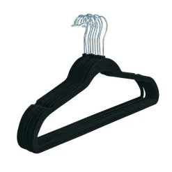 Gifi Rangement|Cintres velours noirs x10