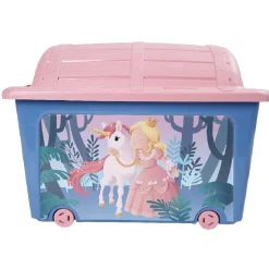 Gifi Rangement|Coffre à jouets design princesse et licorne rose violet 50 L