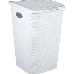 Gifi Entretien Du Linge|Coffre à linge 50 L blanc effet osier