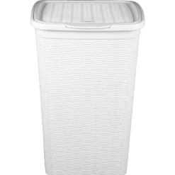Gifi Entretien Du Linge|Coffre à linge 50 L blanc effet osier