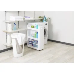 Gifi Entretien Du Linge|Coffre à linge 50 L blanc et gris