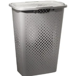 Gifi Entretien Du Linge|Coffre à linge ajouré gris 40 L