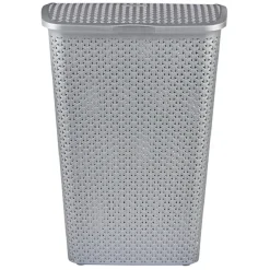 Gifi Entretien Du Linge|Coffre à linge gris argent 55 L