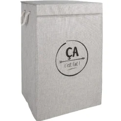 Gifi Rangement|Coffre à linge rectangulaire gris clair Ca c'est fait !