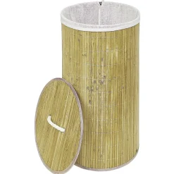 Gifi Entretien Du Linge|Coffre à linge rond en bambou 57L