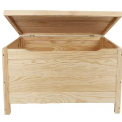 Gifi Rangement|Coffre bois pin massif à monter soi-même grand modèle