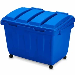 Gifi Rangement|Coffre de rangement sur roulettes bleu 160 L