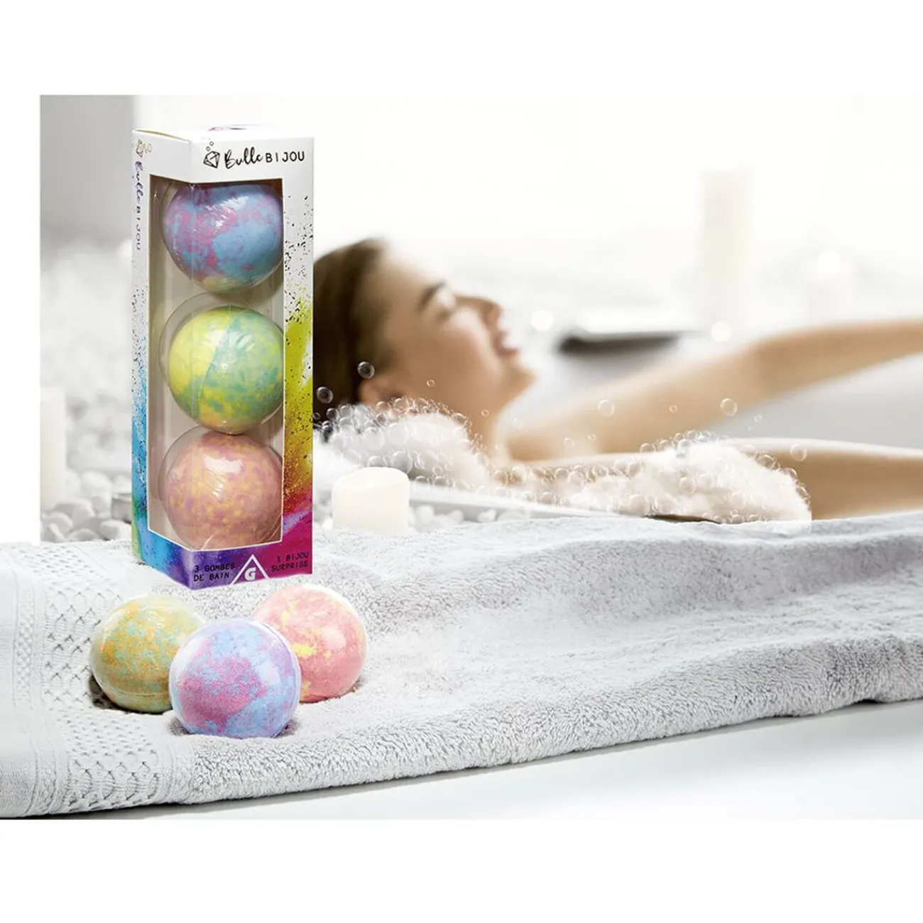 Gifi Beauté^Coffret 3 bombes de bain et bijou surprise