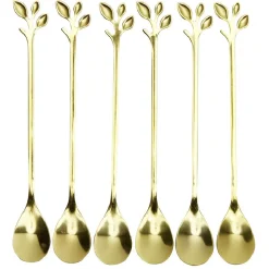 Gifi Coffret 6 petites cuillères inox doré