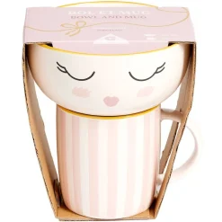 Gifi Coffret bol et mug en porcelaine sleepy rose