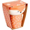 Gifi Coffret bol et mug en porcelaine renard orange