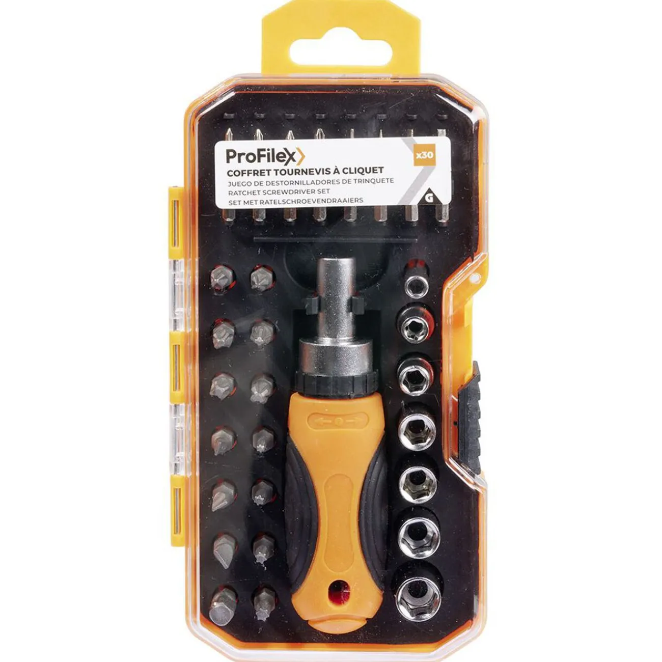 Gifi Outils Bricolage^Coffret de tournevis à cliquet et douille 30 pièces
