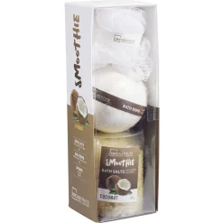 Gifi Bien-Être^Coffret fleur de douche bombe et sel de bain senteur smoothie fraise