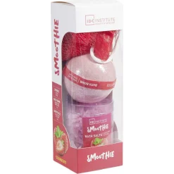 Gifi Bien-Être^Coffret fleur de douche bombe et sel de bain senteur smoothie fraise