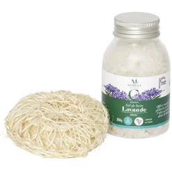 Gifi Bien-Être^Coffret Mességué sel de bain lavande et éponge chanvre 100% naturel