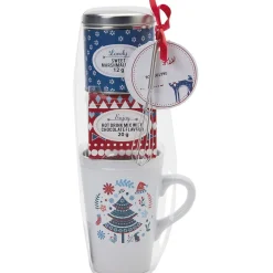 Gifi Coffret mug 400 ml avec boisson et biscuits Noël scandinave