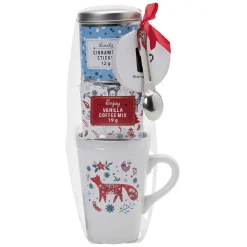 Gifi Coffret mug 400 ml avec boisson et biscuits Noël scandinave
