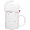 Gifi Coffret mug 330ml et tote bag coeur blanc et rose