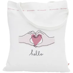 Gifi Coffret mug 330ml et tote bag coeur blanc et rose