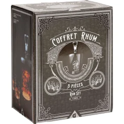 Gifi Coffret rhum carafe et verre x4 design tête de mort