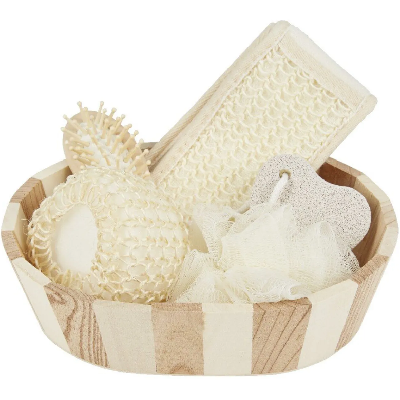 Gifi Beauté^Coffret set de bain bois crin naturel