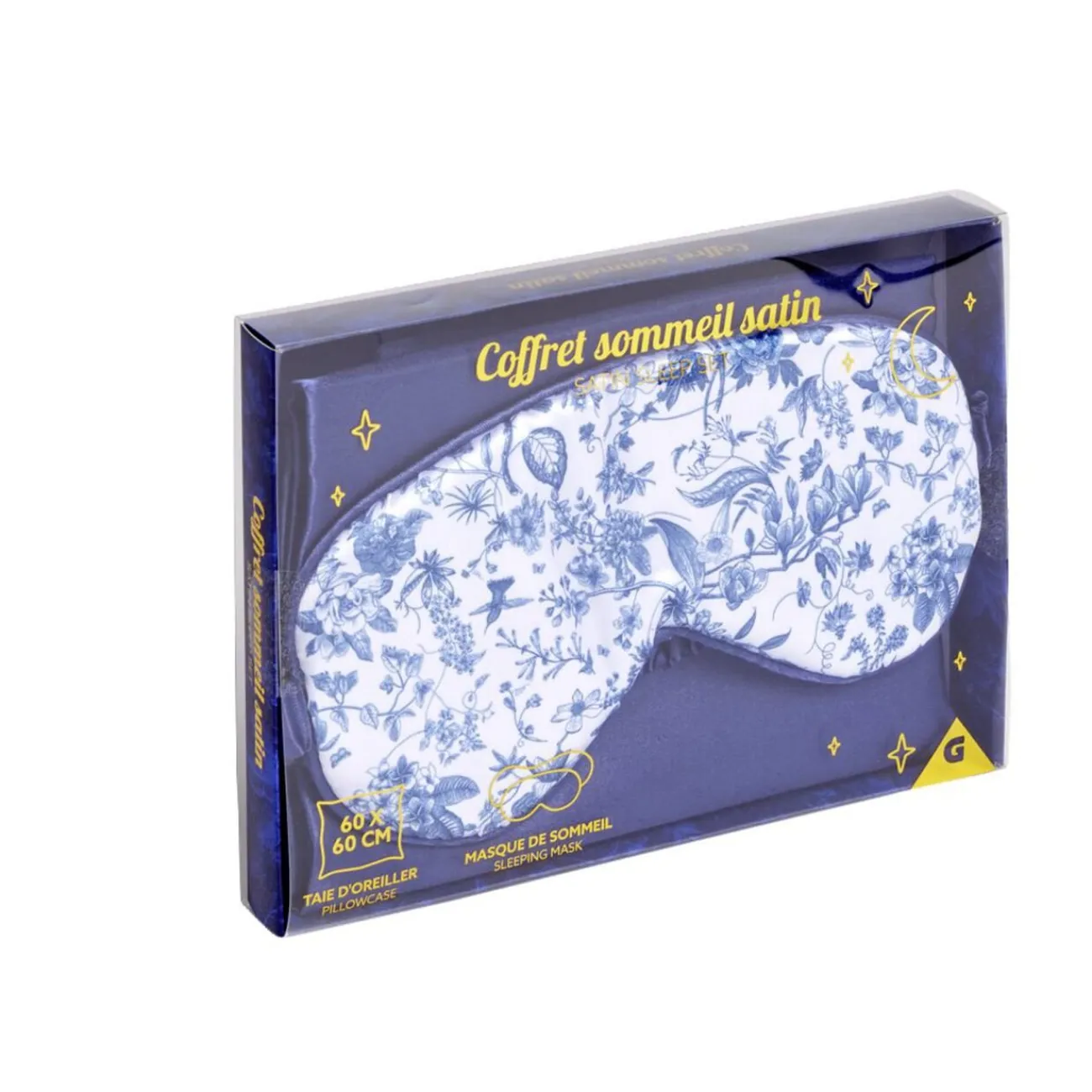 Gifi Bien-Être^Coffret sommeil masque et taie d'oreiller en satin - 2 modèles