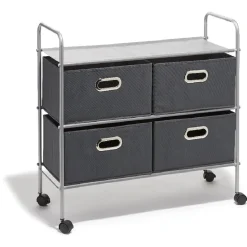 Gifi Rangement|Commode 4 tiroirs à roulettes noire