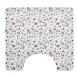 Gifi Aménagement Salle De Bain^Contour WC PVC motif terrazzo blanc marron bleu 49,5x15cm