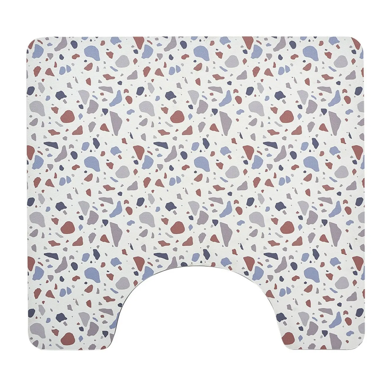 Gifi Aménagement Salle De Bain^Contour WC PVC motif terrazzo blanc marron bleu 49,5x15cm