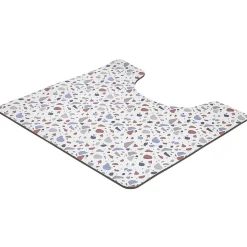 Gifi Aménagement Salle De Bain^Contour WC PVC motif terrazzo blanc marron bleu 49,5x15cm