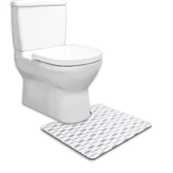 Gifi Aménagement Salle De Bain^Contour WC PVC motif terrazzo noir et blanc 49,5x15cm
