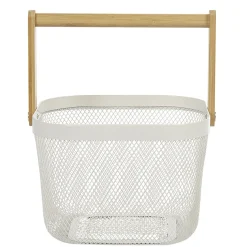 Gifi Corbeille à fruits avec anse métal blanc naturel