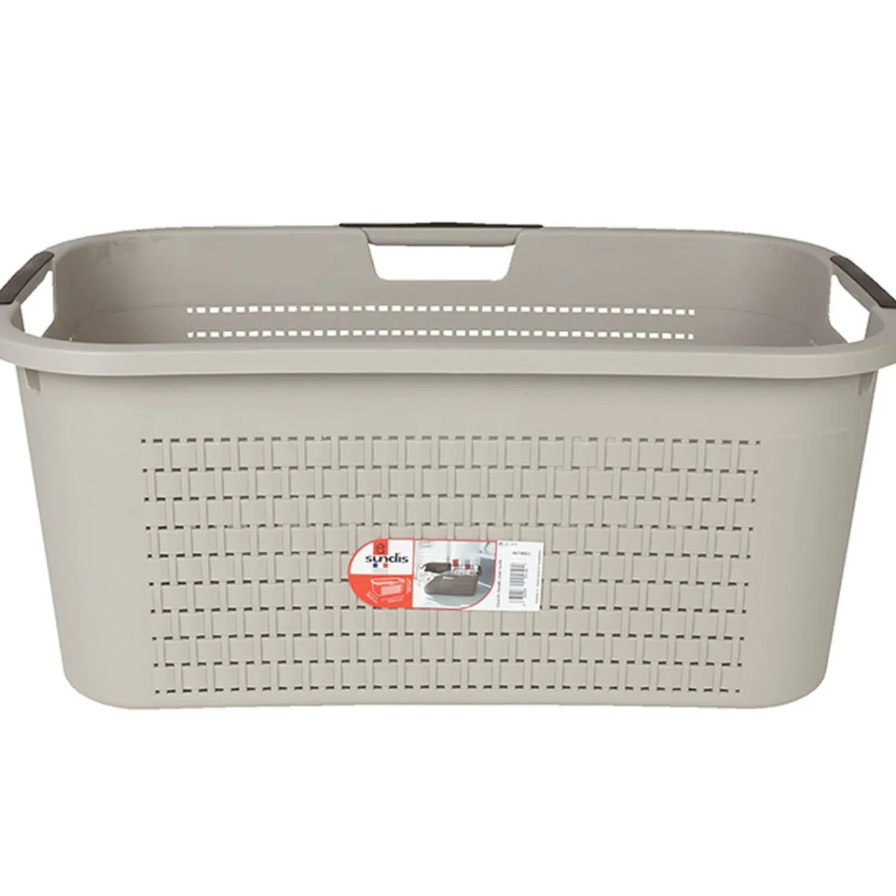 Gifi Entretien Du Linge|Corbeille à linge avec poignées design rotin taupe 40 L