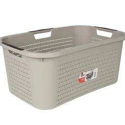 Gifi Entretien Du Linge|Corbeille à linge avec poignées design rotin taupe 40 L