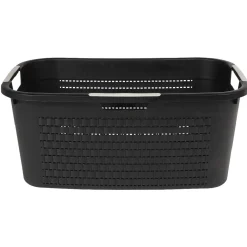 Gifi Entretien Du Linge|Corbeille à linge avec poignées design rotin noire 40 L