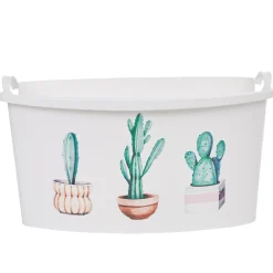Gifi Entretien Du Linge|Corbeille à linge blanche design cactus 42 L